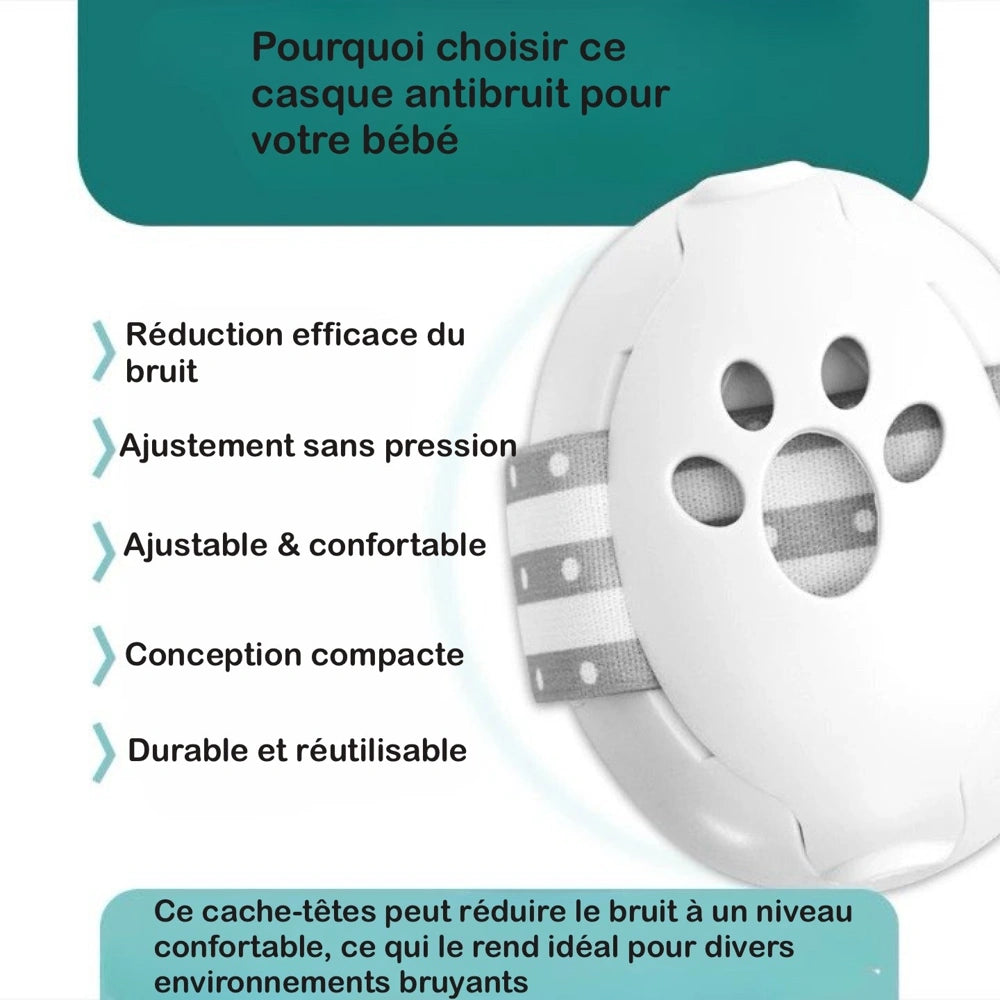 casque anti-bruit pour bébé noir