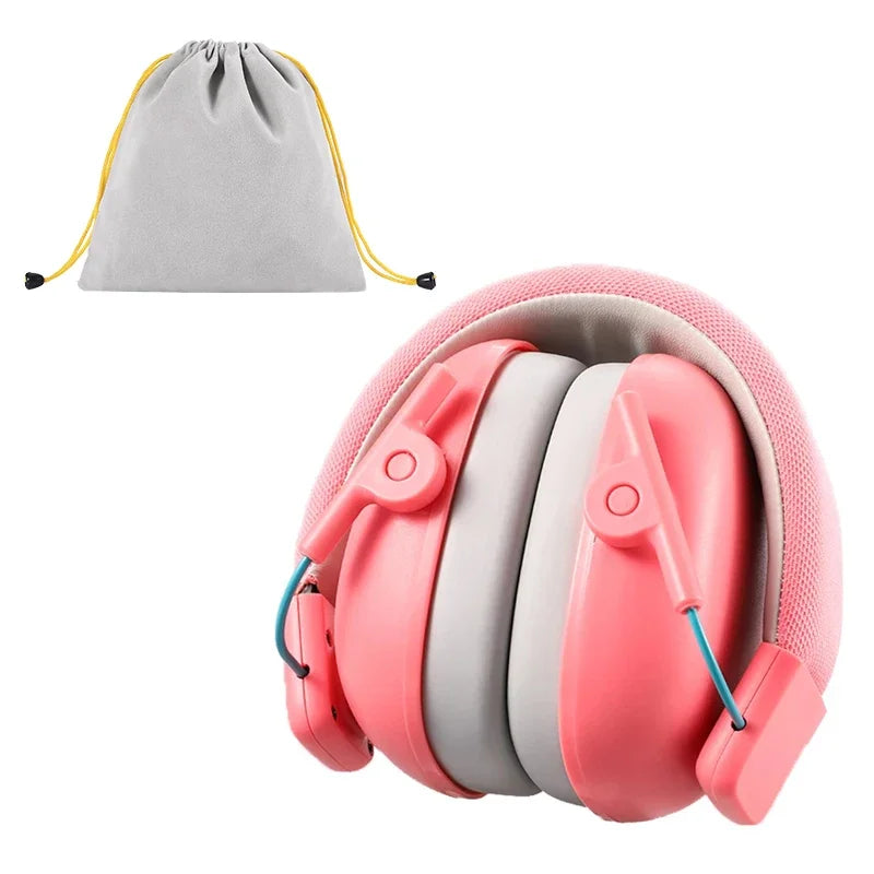 casque anti-bruit rose plié
