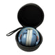 casque anti-bruit bleu ranger dans son etui 