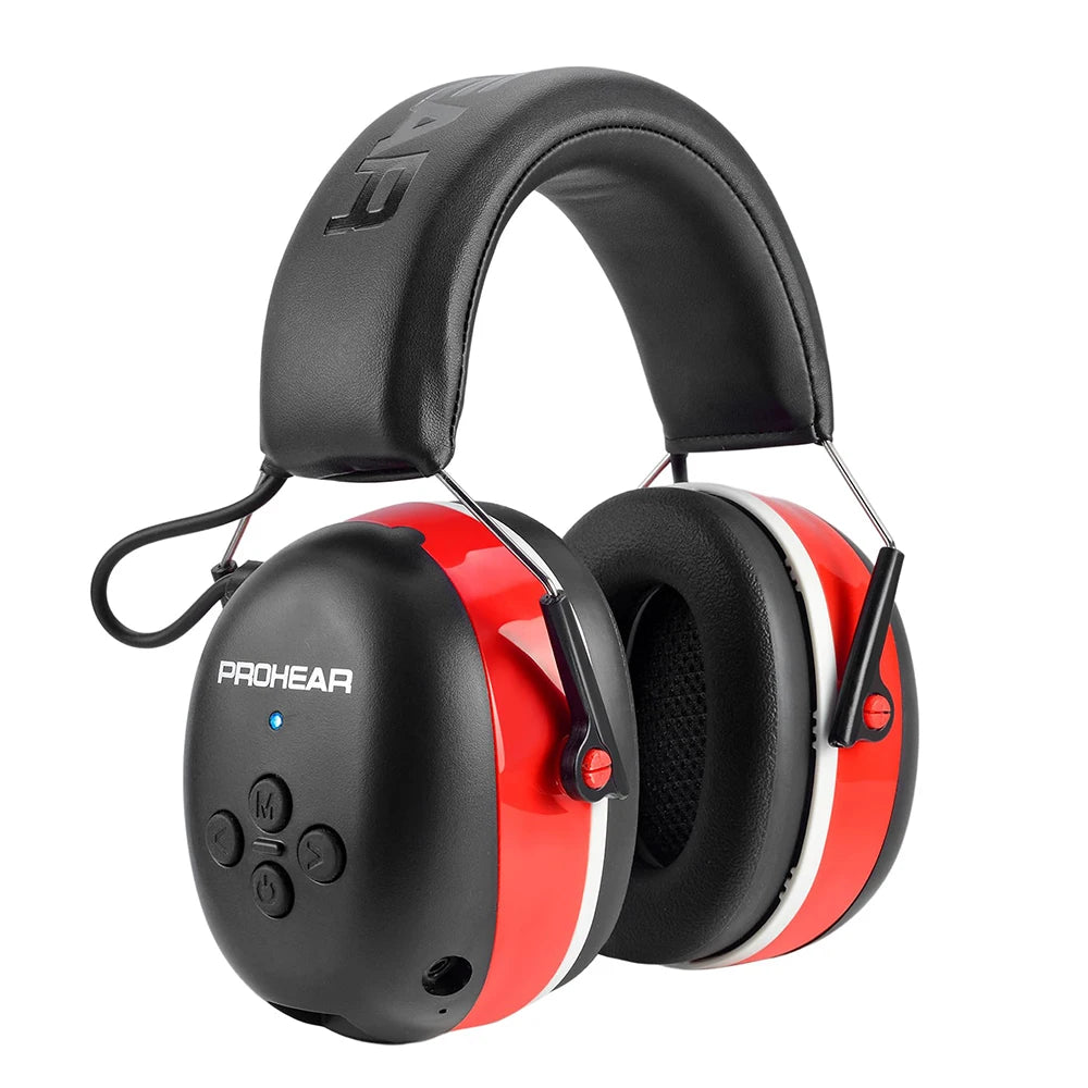 casque anti-bruit pour chantier rouge bluetooth 