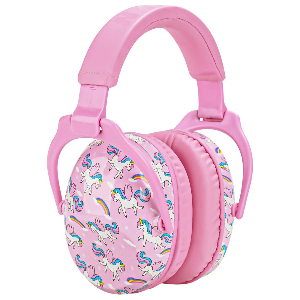 casque anti-bruit-rose avec des licrone avion enfant 