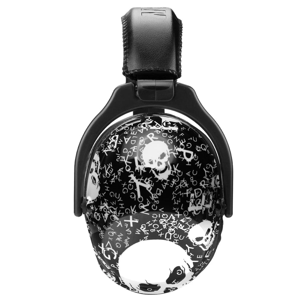 casque anti-bruit étudiant avec design tête de mort