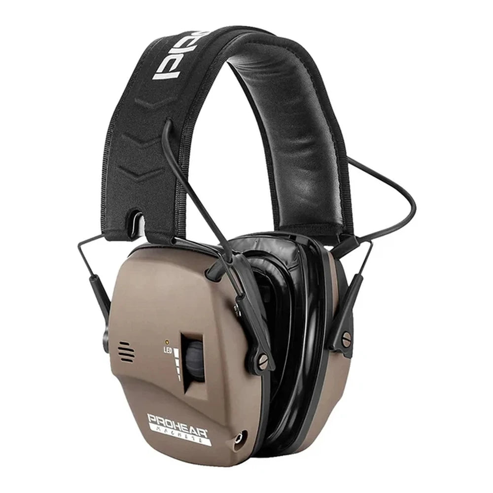 casque anti-bruit marron pour tir sportif 