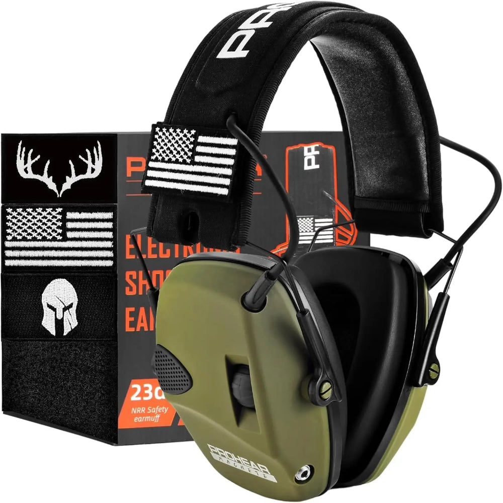 casque anti-bruit vert kaki pour chasse 