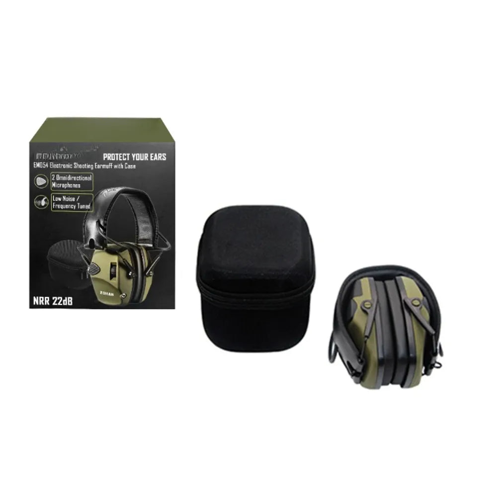 casque anti-bruit vert avec house de protection 