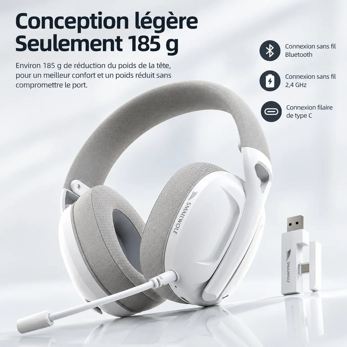 Casque antibruit télétravail 3 mode de connexion