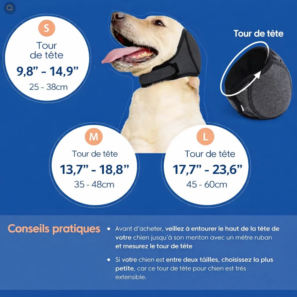 cache oreilles imperméables anti-bruit pour chien