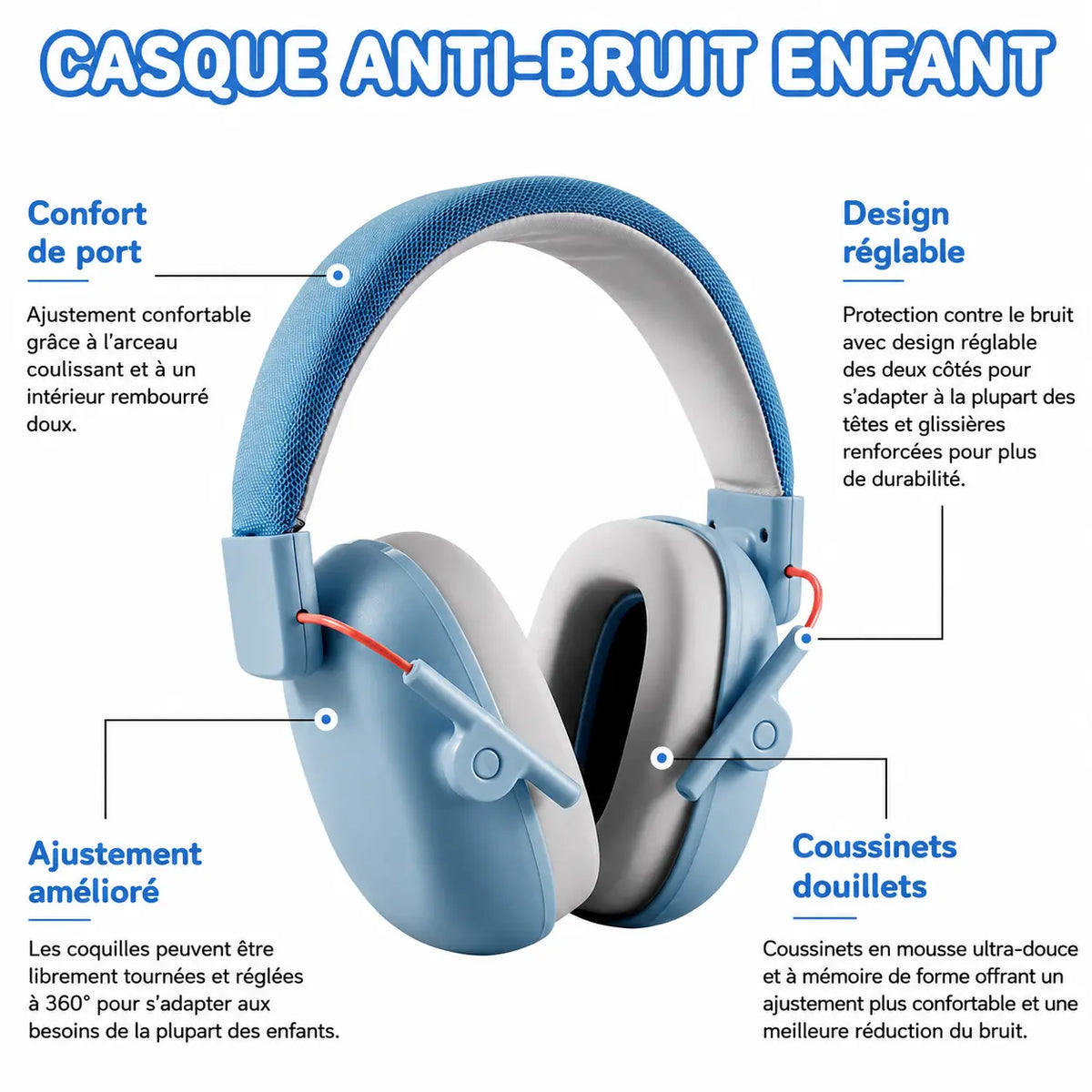 details de casque anti-bruit pour autisme